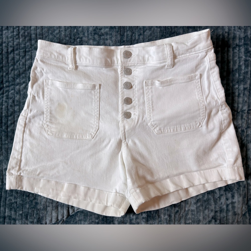 GAP High-rise white jean shorts